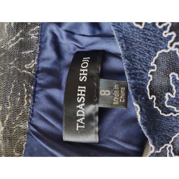 Tadashi Shoji Dress Navy Womens Size 8 - Picture 4 of 4